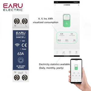 Tuya wifi thông minh ngắt mạch MCB hẹn giờ Relay 1P + N 63A điện năng lượng kWh Điện áp hiện tại chuyển đổi điều khiển từ xa bằng giọng nói nhà - Product Image 5