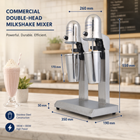 Nouvelle machine à milkshake automatique en acier inoxydable à double tête, machine à thé à bulles électrique 220V, mélangeur de mousse