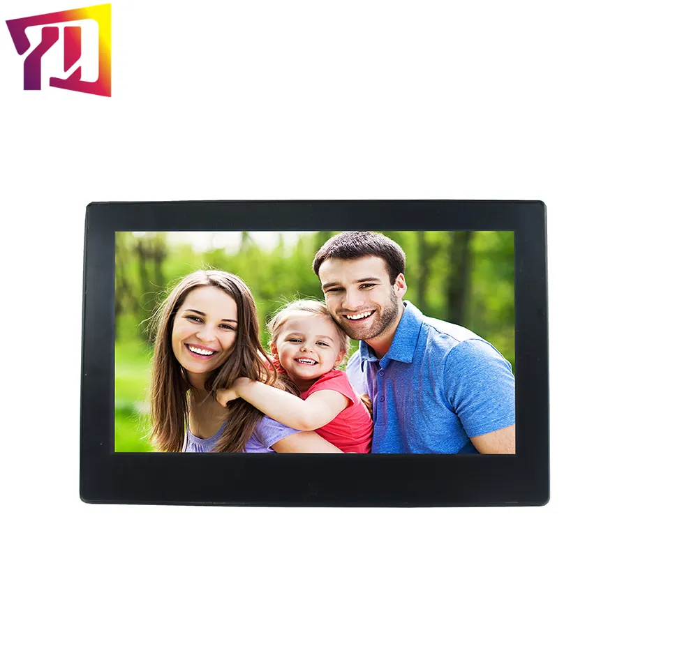 10.1 Inch Slim Kaca Panel LCD Digital Photo Frame dengan Gambar Video Loop