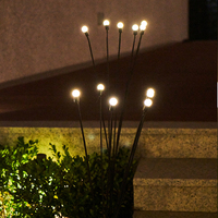 Panneau solaire imperméable à 6, 8, 10, 30 LED, lampes de jardin, lampe solaire d'extérieur, lampe à lucioles, LED à vent, nouvelle collection