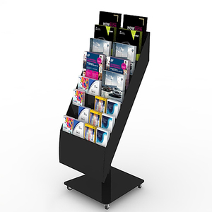 Expositor de Folletos A4 Personalizado de Múltiples Niveles, Estante Móvil de Acrílico y Metal con Ruedas para Librerías y Exposiciones - Product Image 1