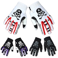 Guantes de Motocross con Estampado de Calavera, Transpirables, Antideslizantes, de Dedo Completo, para Motociclismo MX, para Hombre y Mujer