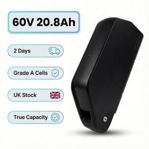 แบตเตอรี่ลิเธียมสำหรับจักรยานไฟฟ้า UK Stock 60V 20.8Ah 5200mAh เซลล์ 21700 พร้อม BMS 50A แบบ XT60 ระดับกันน้ำ IP65 เซลล์เกรด A ติดตั้งใต้ท่อ - Product Image 1