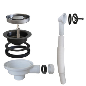 3.5" Gun Black Kitchen Sink Drain Strainer Stopper Stainless Steel With Round <strong>Flexible</strong> <strong>Overflow</strong> - Product Image 2