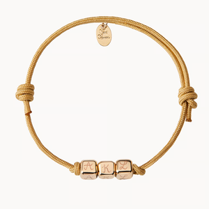Bracelet personnalisé avec perles initiales, cube, dés, cordon, corde, acier inoxydable, baptême, première communion, cadeau <span class=keywords><strong>pour</strong></span> enfants, souvenir familial - Product Image 1