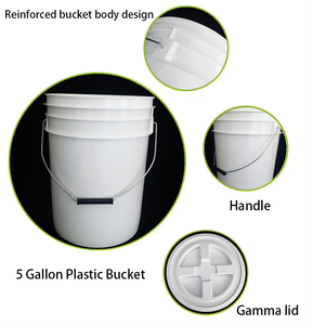 Cubo de plástico personalizado de fábrica de <span class=keywords><strong>5</strong></span> galones, Cubo de 20 litros, venta de cubo de plástico reciclable industrial engrosado con tapa y Asa - Product Image 5