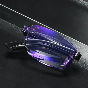 Anti-Blue Light Diamond Decoration Unbreakable Readers Frameless Reading Glasses