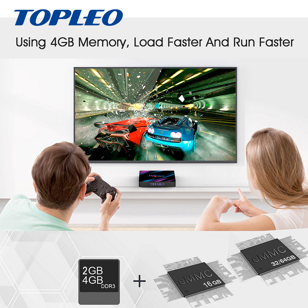 El último diseño de H96 max 2 GB 4 GB de ram de 16 GB 32 GB 64 GB ROM RK3318 receptor de tv digital android 9,0 iptv set top box