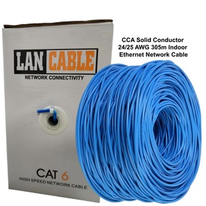 Câble réseau Ethernet intérieur CAT6 CCA UTP 305M 1000FT 23AWG 24AWG 10Gbps PoE à conducteur solide pour maison et bureau - Product Image 1