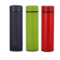 Bouteille d'eau intelligente en acier inoxydable personnalisée de 350 ml et 500 ml, étanche, avec batterie remplaçable et affichage numérique de la température LED 6-12