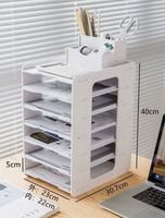 Organisateur de documents de bureau en plastique à 5 niveaux, support de classement multi-niveaux pour documents de bureau