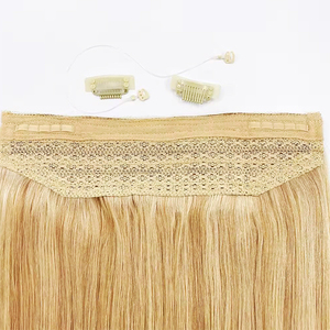 Extensiones de cabello Halo Cabello humano real Dos clips en la cara-Enmarcado Postizo Alambre invisible secreto Extensiones de cabello humano Halo - Product Image 2
