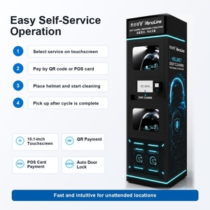 Distributeur automatique de nettoyage de casques en libre-service avec sécheuse et paiement par carte QR pour les magasins de vélos et de motos - Product Image 2