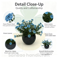 Bunga Gypsophila Biru Buatan 15cm dari Busa PU, Tanaman Palsu dalam Pot, Dekorasi Meja untuk Pernikahan, Rumah, Kantor, Pesta, Realistis