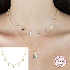 ROXI Fashion S925 - Joyería de Plata de Ley, Collar Sencillo con Pequeña Estrella, Luna y Corazón, Regalos - Product Image 6