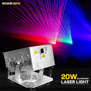 Moka sfx RGB 20W Laser Projetor Festa Disco Palco Animação a Cores Dj Luzes Laser Padrões CE Laser Show