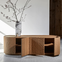 Buffet en bois de manguier avec finition miel clair, meuble de rangement pour salon, salle à manger, bureau à domicile