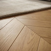 Parquet en chêne innovant à système de clic, motif chevron, E0 non toxique, âme en bouleau russe, pour parcs, chambres d'enfants et usage extérieur, 100 mètres carrés