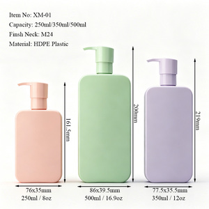 Wholesale 8oz 10oz 16oz PE Flat <strong>Lotion</strong> <strong>Pump</strong> <strong>Bottle</strong> <strong>Bulk</strong> - Custom Empty Plastic Container for Body Wash Hand Soap OEM Packaging - Product Image 2