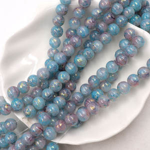 Cuentas de cristal <span class=keywords><strong>Chamilia</strong></span> de 8mm al por mayor, cuentas sueltas brillantes transparentes craqueladas de cristal mixto rosa y azul para caja de joyería - Product Image 6