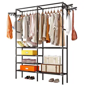 Wholesale perchero bedroom hanger simple coat rack portable household coat stand with hooks rack
