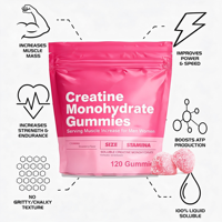 Gummies de créatine monohydrate OEM saveur fraise, complément sportif, 2 gummies par jour pour la gestion de l'énergie des adultes