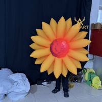Nouveau design de ballon gonflable en forme de tournesol avec lumière LED pour la décoration de parcs et de festivals de musique, fleur gonflable pour la publicité