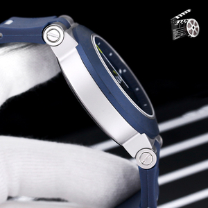 Mens Chronograph Quartz Watch Dual Time Sport Watch Titanium Style Case Rubber Strap 45mm Multifunction Wristwatch - Product Image 3