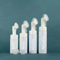 Bouteille de brosse de nettoyant pour le visage en silicone avec pompe à mousse ronde pulvérisateur cosmétique navire pour mousse moussante bouteilles en plastique