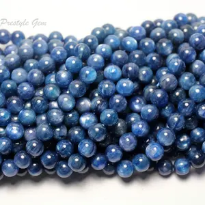 Wholesale A+++ Kyanite smooth round gemstones charm bead for jewelry making Bracelet Necklace