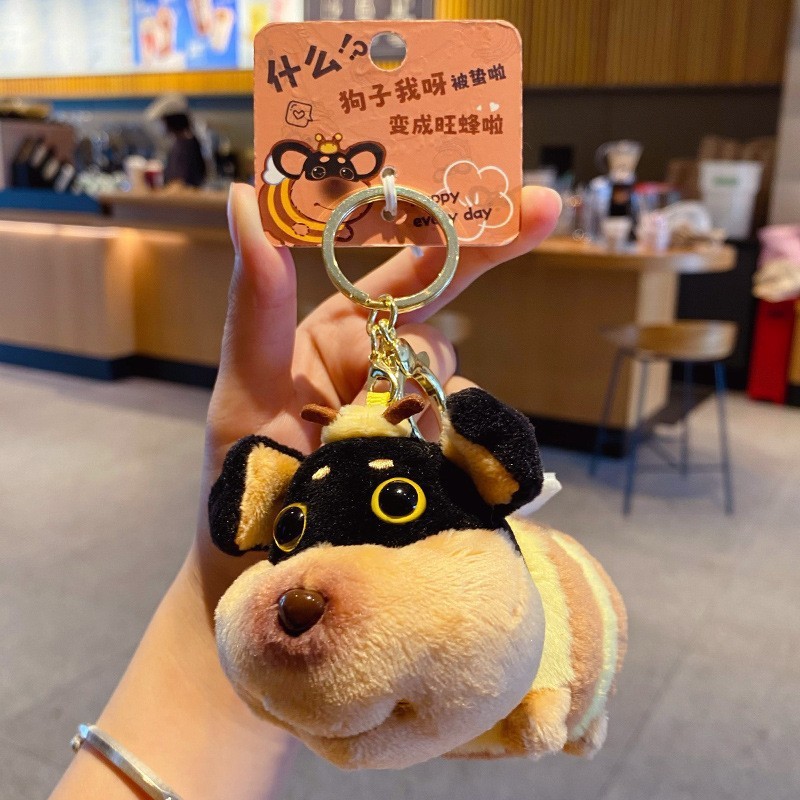 Porte-clés original en peluche abeille chien - Wangfeng
