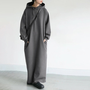 <span class=keywords><strong>Abito</strong></span> Lungo da Donna Stile Giapponese Primaverile Oversize con Cappuccio Tinta Unita Vestibilità Ampia per Taglie Piccole Casual Elegante Effetto Snellente - Product Image 2