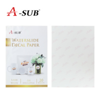 Papier blanc A-SUB de décalcomanie de glissière d'eau de laser A4 * 20 feuilles pour le transfert de surface dure de bureau