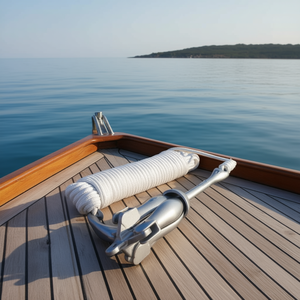 Ancre pliante à grappin de 6,0 kg, ancre de bateau argentée avec corde pour utilisation en bateau - Product Image 2