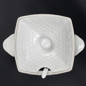 Vente en gros, vente chaude, ensemble de soupières carrées blanches en porcelaine, couleur personnalisée - Product Image 4