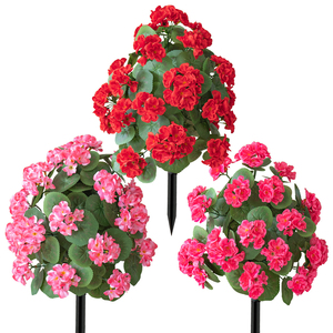 Buissons de fleurs artificielles résistants aux UV, plantes artificielles réalistes en soie pour jardin extérieur, véranda, jardinière, décoration de mariage à domicile - Product Image 2