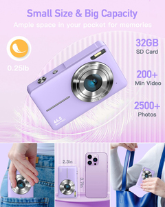 32GB Vlog Professional Photo <b>Camera</b> <b>Digital</b> Kids With Full HD 5MP Smile Capture 16x 2.4-inch Screen <b>Digital</b> <b>Camera</b> - Product Image 3