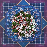 Tuiles décoratives de mahjong américain en acrylique de luxe, tapis de mahjong imprimé doux, artisanat peint à la main, portable et durable