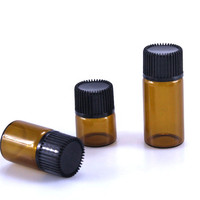 Bouteille d'huile essentielle en verre ambré vide personnalisée OEM petit flacon d'huile de parfum ambré bouteille de test d'échantillon 1ml/2ml/3ml/5ml