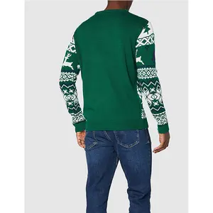 2024 Wholesale Vintage Fashion Plus Size Knitted Jacquard Cable Crew Neck Ugly Sweater Christmas Custom Manufacturer