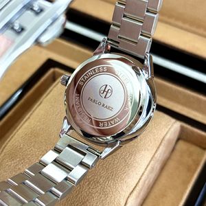 Montre pour femme en acier inoxydable en forme de goutte d'eau sertie de diamants, avec chaîne tendance, résistante à l'eau, style élégant. - Product Image 2
