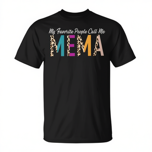 T-shirt à imprimé léopard « My Favorite People Call Me Mema » pour grand-mères, cadeau pour la fête des mères - Product Image 2