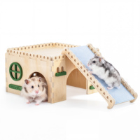 BUCATSTATE Cachettes et plateformes en bois pour hamsters, habitat pour petits animaux avec structure d'escalade