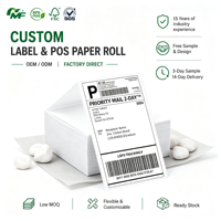 4x6 étiquettes d'expédition thermique de qualité commerciale 500-Pack Fanfold Crisp Prints Oil Proof Transfer Sticker Crisp Thermal Printer