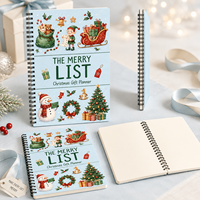 Carnet de planification de Noël A5 personnalisé avec logo et nom, journal à spirale, 60 feuilles, organisateur de liste de fêtes pour étudiants