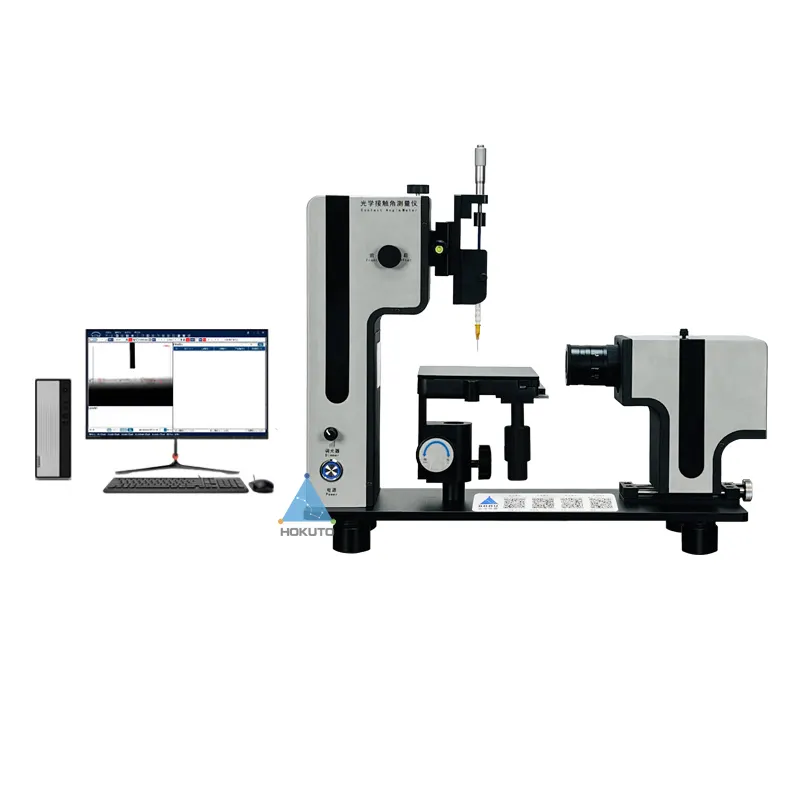 Instrumento de medición de goniómetro de ángulo de contacto, medidor de ángulo de contacto, probador de ángulo de contacto de energía antes de la pulverización de recubrimiento