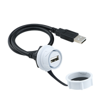 Câble d'extension USB étanche Lshitech de haute qualité, femelle vers mâle, 1,5m-5m, avec écrou arrière rond pour caméra de sécurité et usage industriel