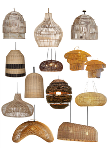 Natural Lampshades Rattan Handmade Woven Pendant <strong>Light</strong> Chandelier <strong>Ceiling</strong> Lighting Fixture Lamp <strong>Shade</strong> - Product Image 5