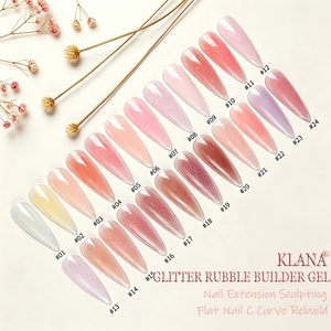 เจลกาวต่อเล็บ KLANA Glitter Rubble Builder Gel 30 กรัม สีใสผสมกลิตเตอร์ 24 สี ไม่มีฟองอากาศ ติดทนนาน เจลอเนกประสงค์ ชุดต่อเล็บสำหรับร้านเสริมสวย - Product Image 3