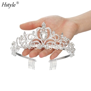 Hstyle Diademe mit Kamm Stirnband für Mädchen oder Frauen Geburtstags feier Hochzeit <span class=keywords><strong>Prom</strong></span> Braut Weihnachten Valentine Kristall kronen - Product Image 3